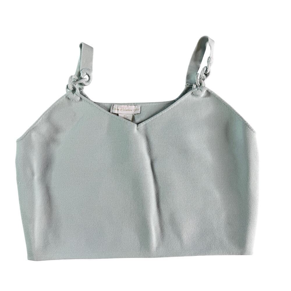 House of Harlow 1960 Women's sz L Cropped Tank Light Aqua Blue/Green Stretch